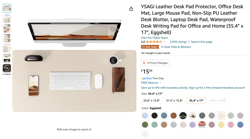 large desk pad neutral colors adhd business owner
